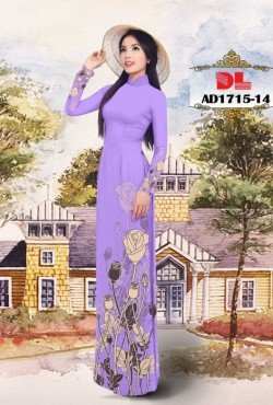 Vải áo dài hoa hồng 1715 AD 1715