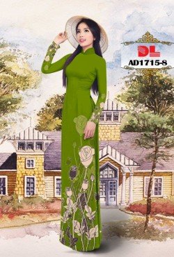 Vải áo dài hoa hồng 1715 AD 1715
