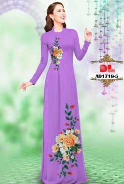 Vải áo dài hoa hồng 1718 AD 1718