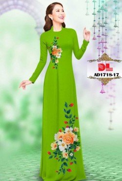 Vải áo dài hoa hồng 1718 AD 1718