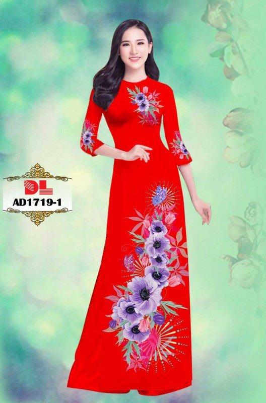 Vải áo dài hoa 1719
