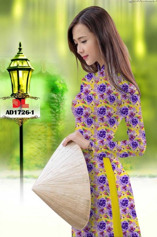 Vải áo dài hoa nguyên áo 1726