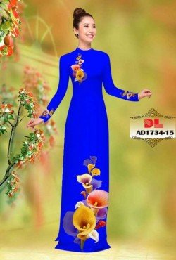 Vải áo dài hoa mẫu đơn 1734 AD 1734