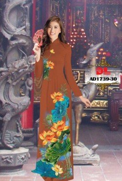 Vải áo dài hoa sen 1739 AD 1739