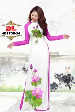 Vải áo dài hoa sen 1750 AD 1750