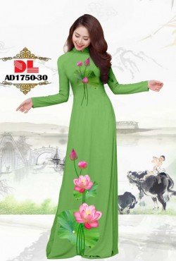 Vải áo dài hoa sen 1750 AD 1750