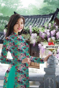 Vải áo dài hoa nguyên áo 1738 AD 1738