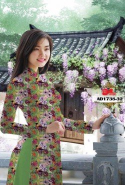 Vải áo dài hoa nguyên áo 1738 AD 1738
