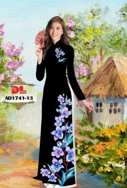 Vải áo dài hoa ly 1741 AD 1741