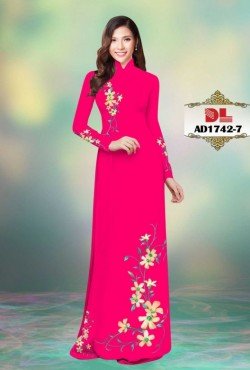 Vải áo dài hoa lan 1742 AD 1742