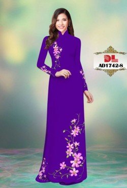 Vải áo dài hoa lan 1742 AD 1742