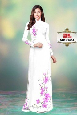 Vải áo dài hoa lan 1742 AD 1742