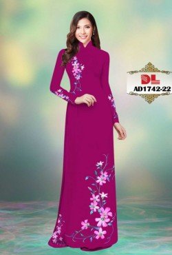 Vải áo dài hoa lan 1742 AD 1742