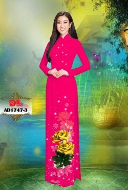 Vải áo dài hoa hồng 1747 AD 1747