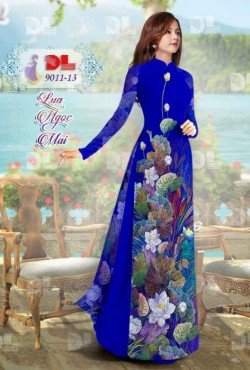 ải áo dài hoa Sen 9011 9011