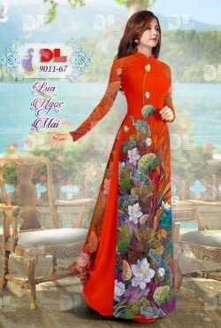 ải áo dài hoa Sen 9011 9011