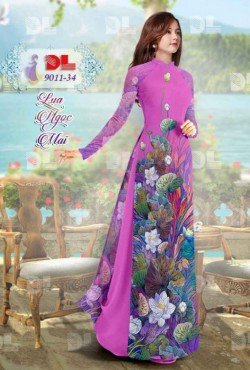 ải áo dài hoa Sen 9011 9011