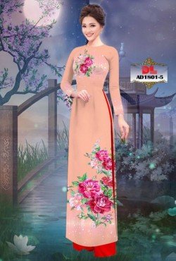 Vải áo dài hoa hồng 1801 AD 1801