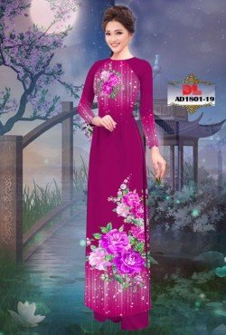 Vải áo dài hoa hồng 1801 AD 1801