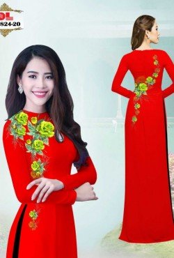 Vải áo dài hoa hồng 1824 AD 1824