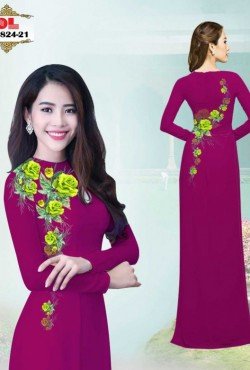 Vải áo dài hoa hồng 1824 AD 1824