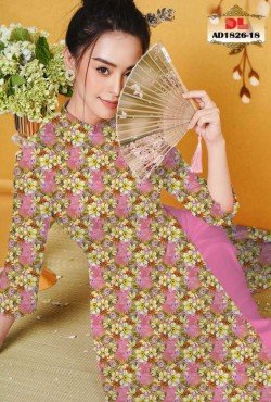 Vải áo dài hoa chấm bi 1826 AD 1826