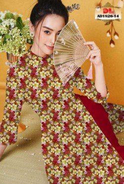 Vải áo dài hoa chấm bi 1826 AD 1826