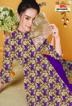 Vải áo dài hoa chấm bi 1826 AD 1826