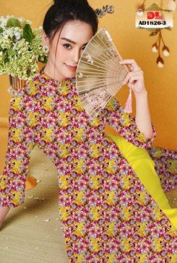 Vải áo dài hoa chấm bi 1826 AD 1826