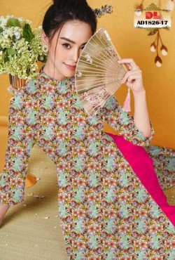 Vải áo dài hoa chấm bi 1826 AD 1826