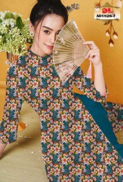 Vải áo dài hoa chấm bi 1826 AD 1826