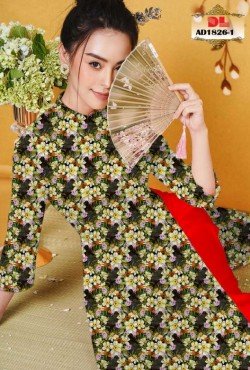 Vải áo dài hoa chấm bi 1826 AD 1826