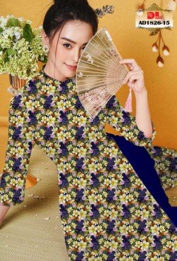 Vải áo dài hoa chấm bi 1826 AD 1826