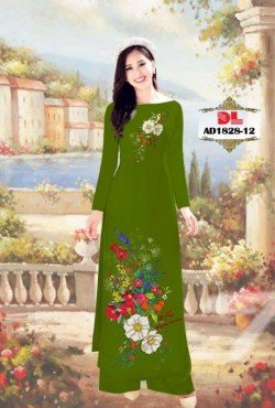 vải áo dài hoa 1828 AD 1828