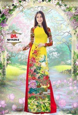 Vải áo dài hoa đào 1829 AD1829
