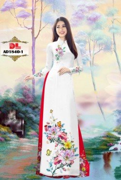 Vải áo dài hoa hồng 1840