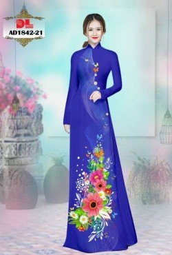 Vải áo dài hoa cúc 1842 AD 1842