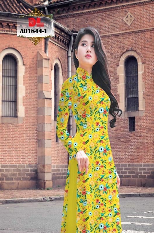Vải áo dài hoa nguyên áo 1844