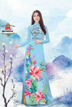 Vải áo dài hoa sen 1852 AD 1852