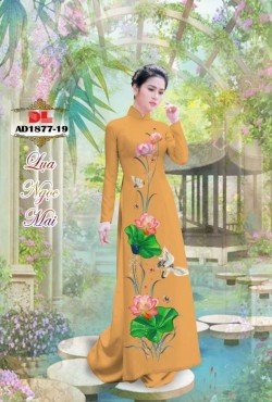Vải áo dài hoa sen 1877 AD 1877