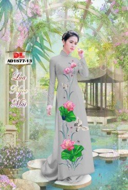 Vải áo dài hoa sen 1877 AD 1877