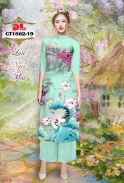 Vải áo dài cách tân hoa súng 1862 CT1862