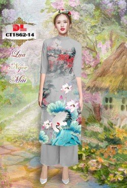 Vải áo dài cách tân hoa súng 1862 CT1862