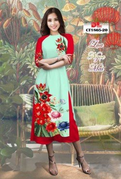 Vải áo dài hoa cách tân 1865 CT 1865
