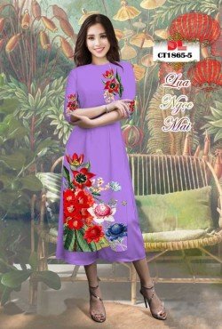 Vải áo dài hoa cách tân 1865 CT 1865
