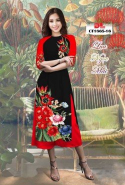 Vải áo dài hoa cách tân 1865 CT 1865