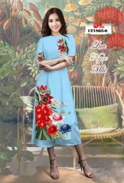 Vải áo dài hoa cách tân 1865 CT 1865