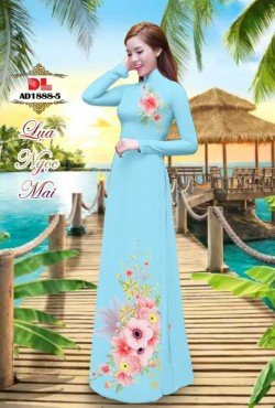 Vải áo dài hoa mẫu đơn 1888 AD 1888