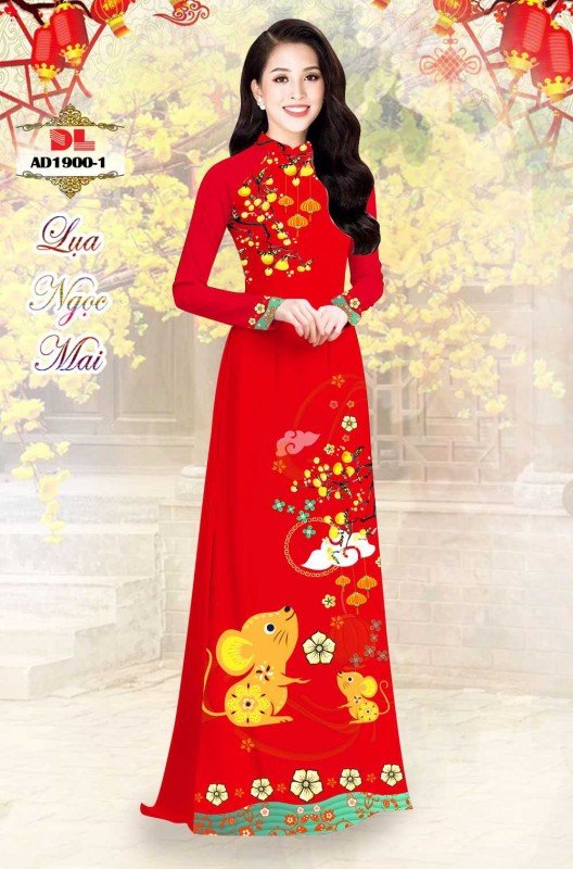 Vải áo dài lập thể hoa văn 1900