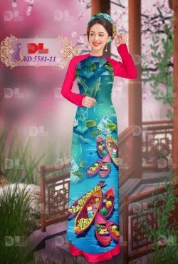 Vải áo dài  phong cảnh 5581 AD 5581